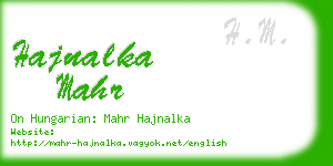 hajnalka mahr business card
